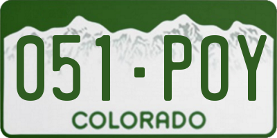 CO license plate 051POY