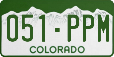CO license plate 051PPM