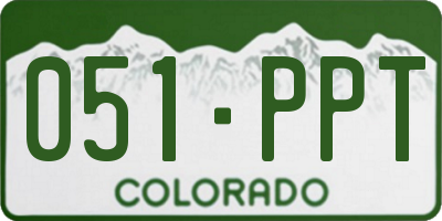 CO license plate 051PPT
