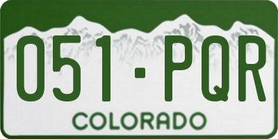 CO license plate 051PQR
