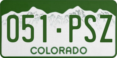 CO license plate 051PSZ