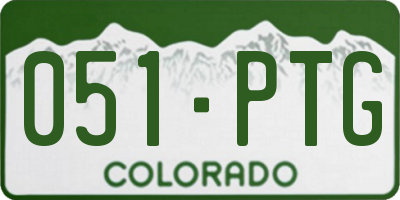 CO license plate 051PTG