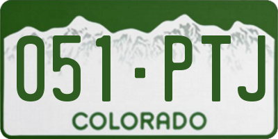 CO license plate 051PTJ