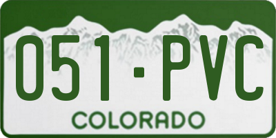 CO license plate 051PVC
