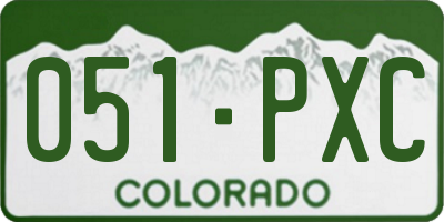 CO license plate 051PXC