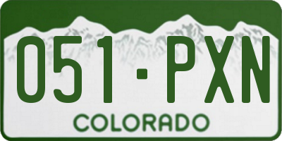 CO license plate 051PXN