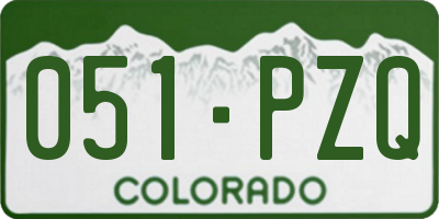 CO license plate 051PZQ