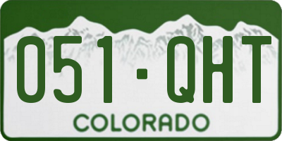 CO license plate 051QHT