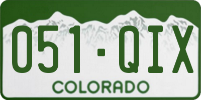 CO license plate 051QIX