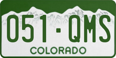 CO license plate 051QMS