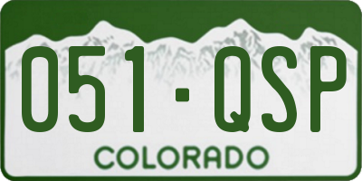 CO license plate 051QSP