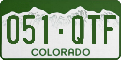 CO license plate 051QTF