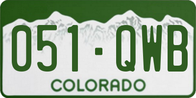 CO license plate 051QWB