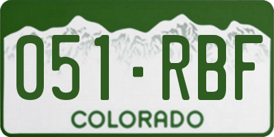 CO license plate 051RBF