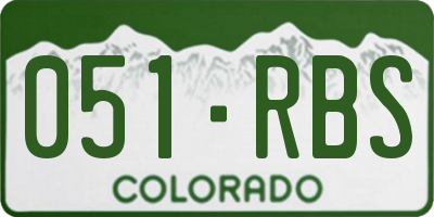 CO license plate 051RBS