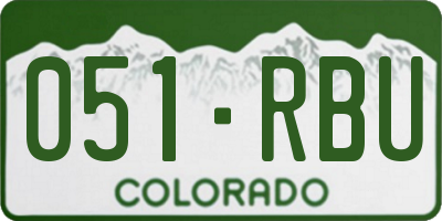 CO license plate 051RBU