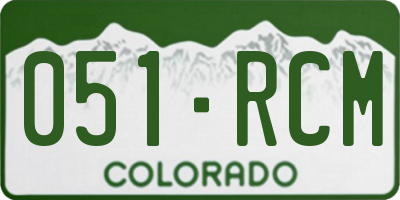 CO license plate 051RCM
