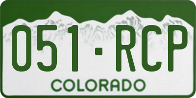CO license plate 051RCP