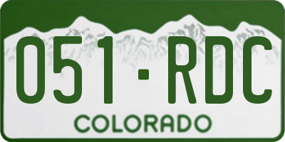 CO license plate 051RDC