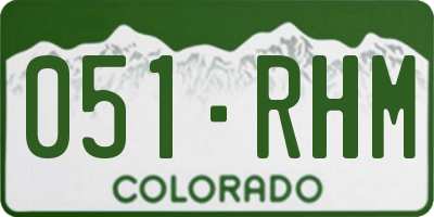 CO license plate 051RHM