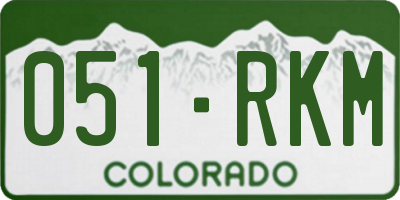 CO license plate 051RKM
