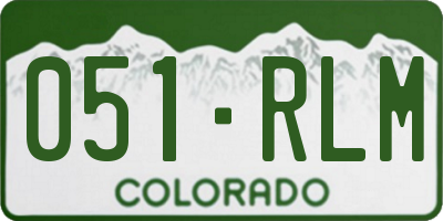 CO license plate 051RLM