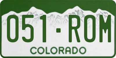 CO license plate 051ROM