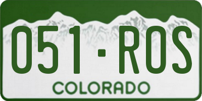 CO license plate 051ROS
