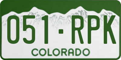 CO license plate 051RPK