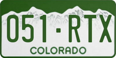 CO license plate 051RTX