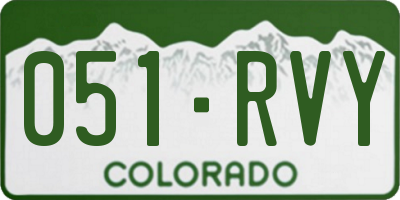 CO license plate 051RVY