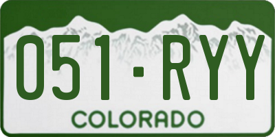 CO license plate 051RYY