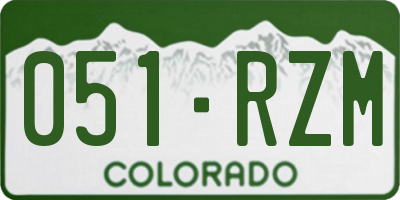 CO license plate 051RZM