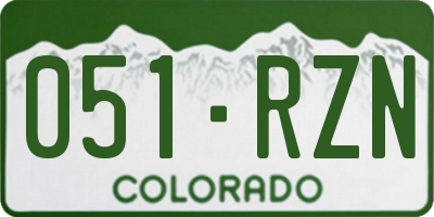 CO license plate 051RZN