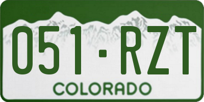 CO license plate 051RZT