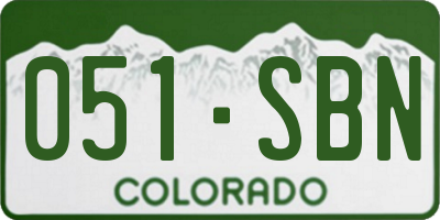 CO license plate 051SBN