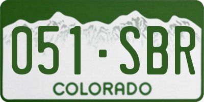 CO license plate 051SBR