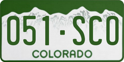 CO license plate 051SCO