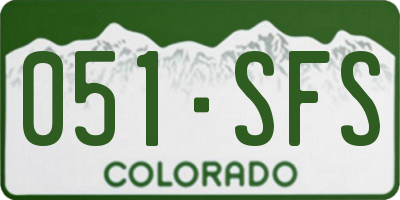 CO license plate 051SFS