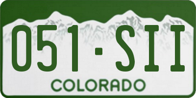 CO license plate 051SII