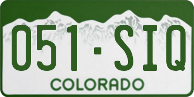 CO license plate 051SIQ