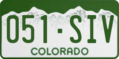 CO license plate 051SIV