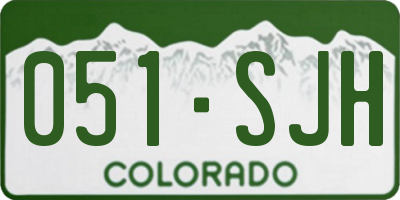 CO license plate 051SJH