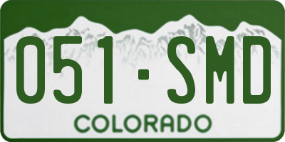 CO license plate 051SMD