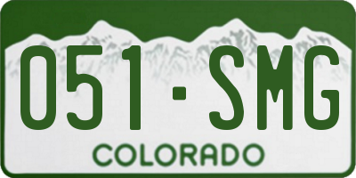 CO license plate 051SMG