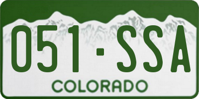 CO license plate 051SSA
