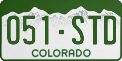 CO license plate 051STD