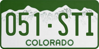 CO license plate 051STI