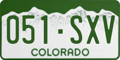 CO license plate 051SXV