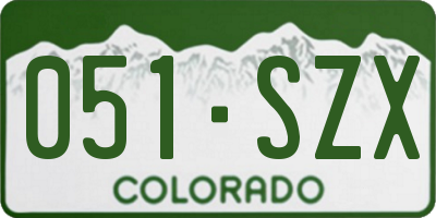 CO license plate 051SZX